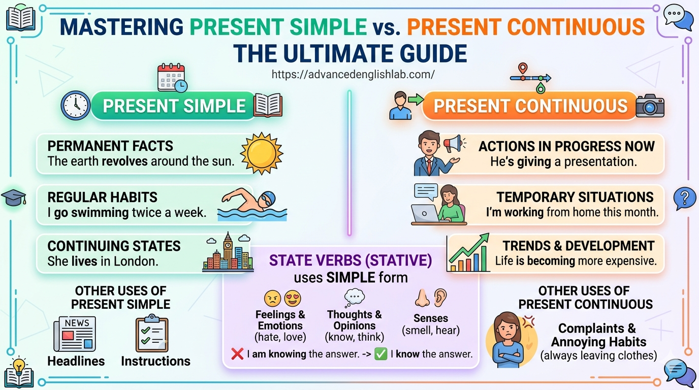Advanced present simple and continuous