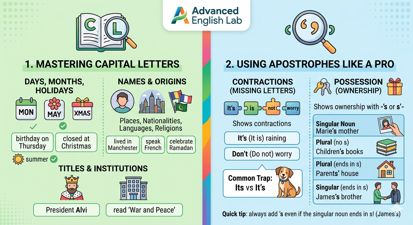 Capital letters and apostrophes