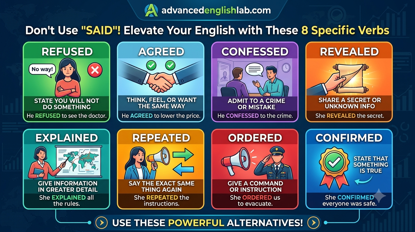 Don't Use 'SAID'! Elevate Your English with These 8 Specific Verbs