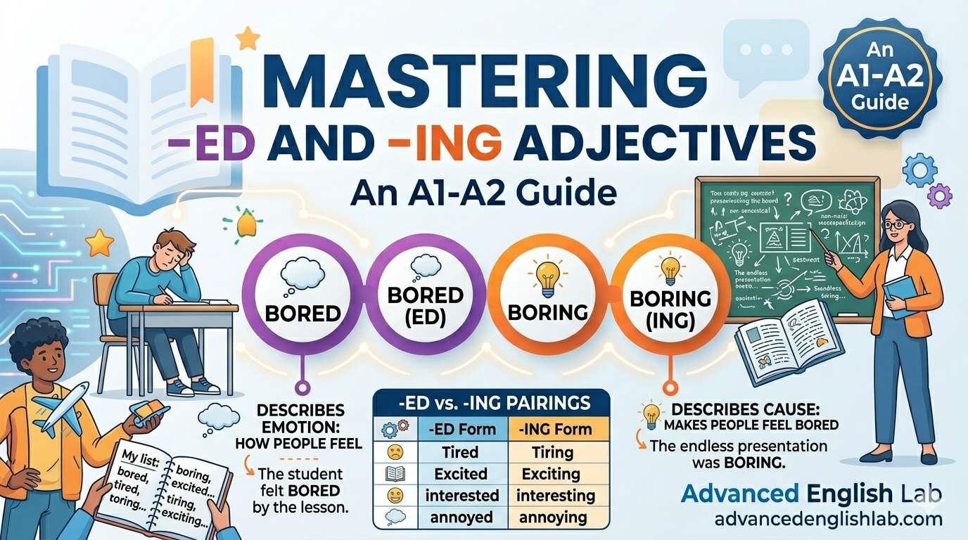 How to Master -ED and -ING Adjectives in English
