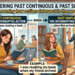 create a feature image on "Past continuous and past simple"