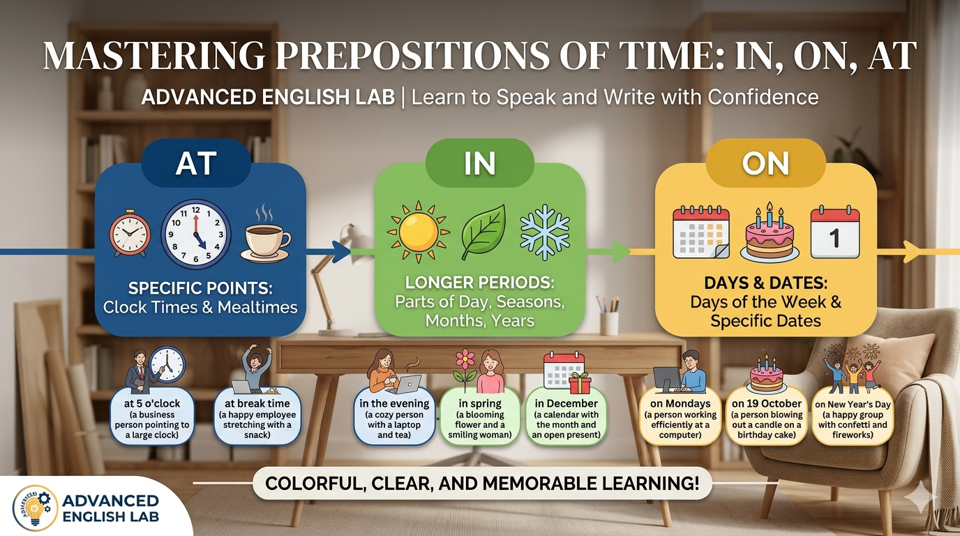 Mastering Prepositions of Time: How to Use At, In, and On Correctly