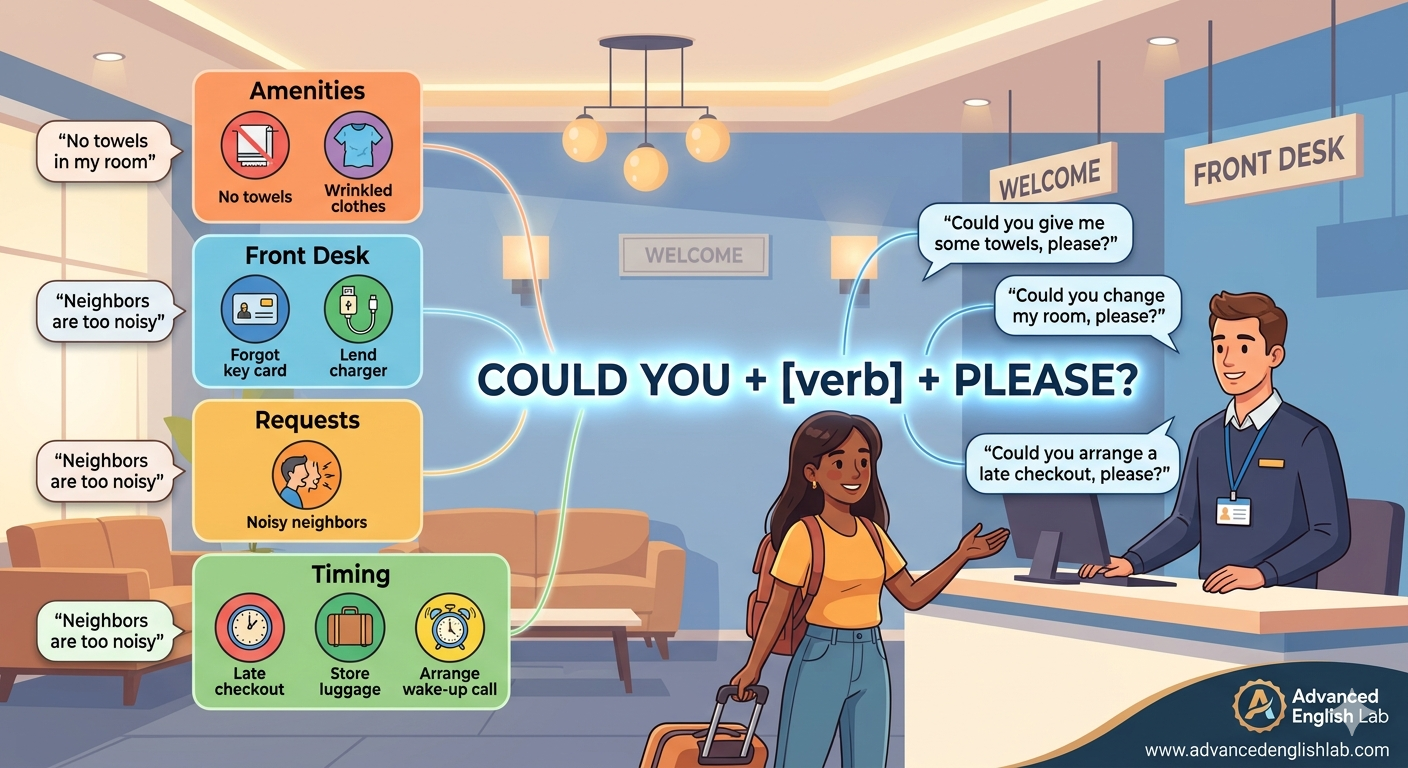 Master Hotel English How to Use Could You... to Solve 11 Common Problems