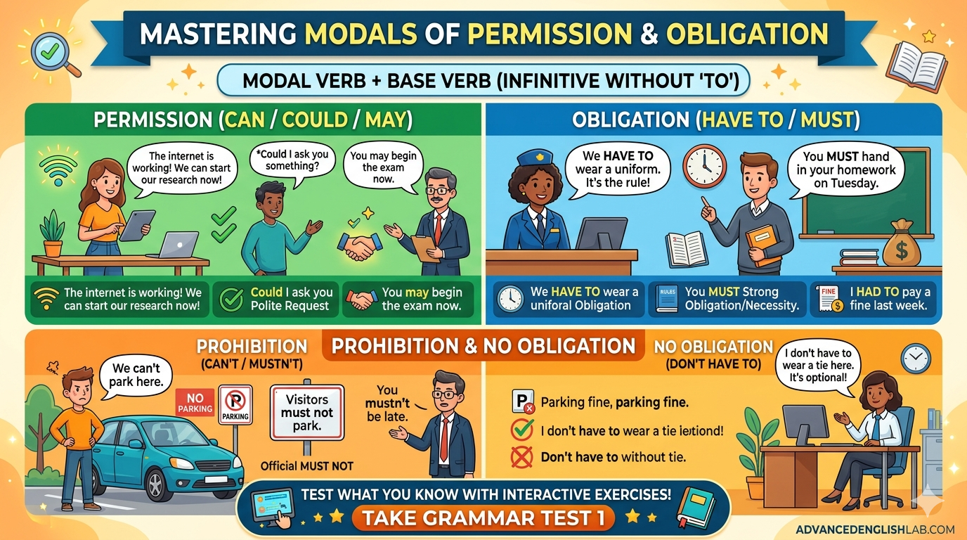 Modals permission and obligation