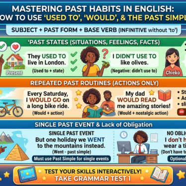 Past habits 'used to', 'would' and the past simple