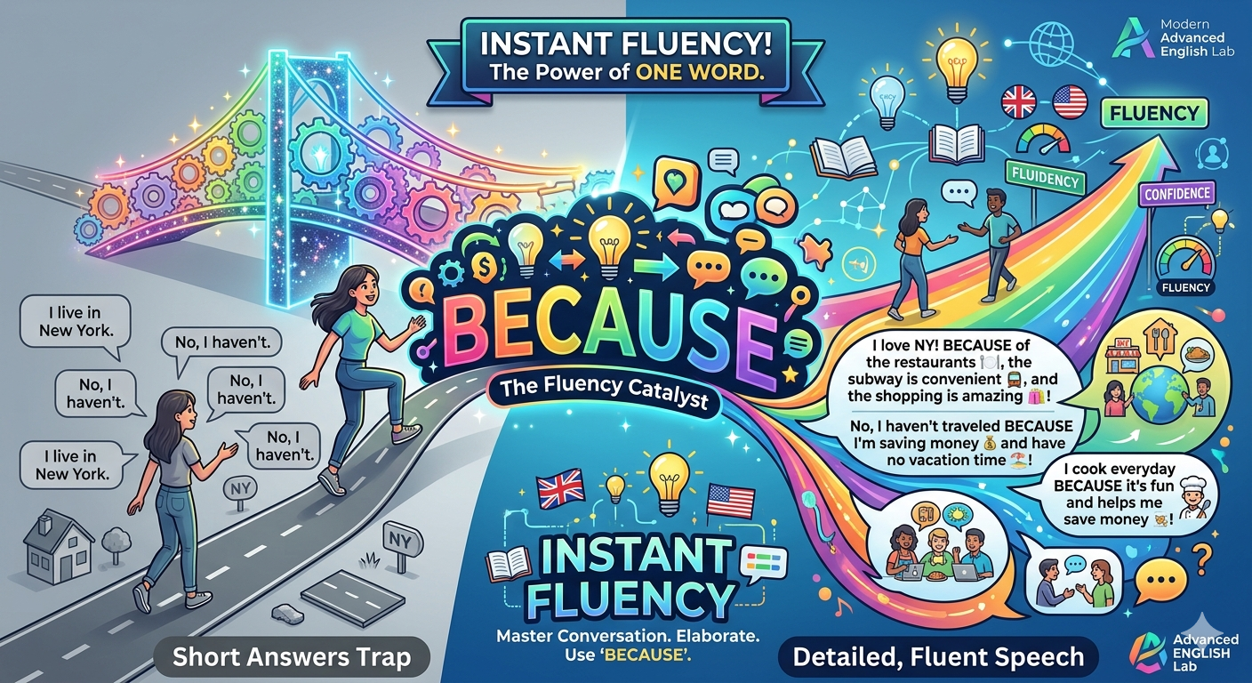 The Power of One Word How Because Can Instantly Transform Your English Fluency!