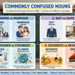 12 Commonly Confused Nouns Wedding vs. Marriage, Suit vs. Suite & More