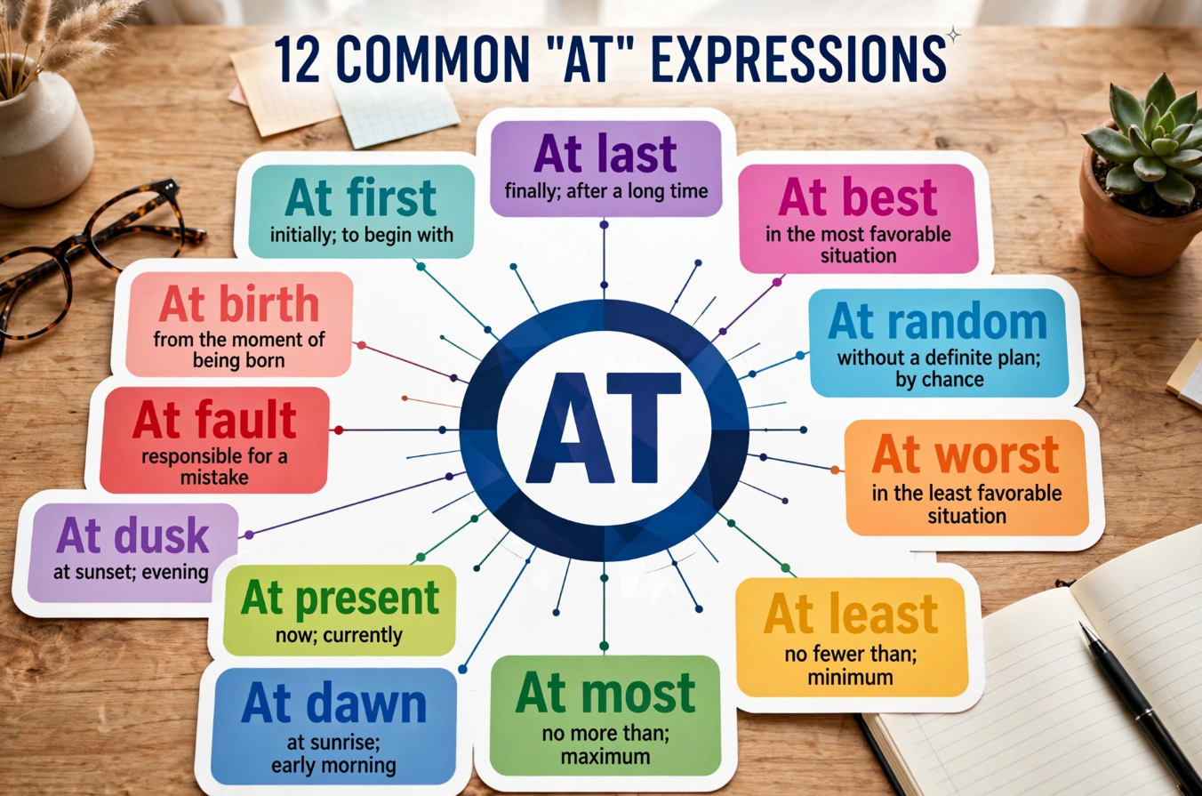 12 Easy English Expressions with AT – Boost Your Fluency Today!