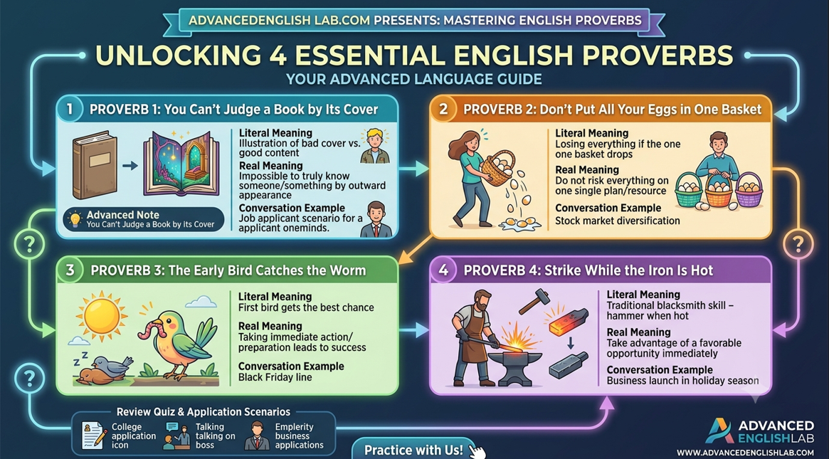 Mastering English Idioms: 4 Super Useful Proverbs for Everyday Success