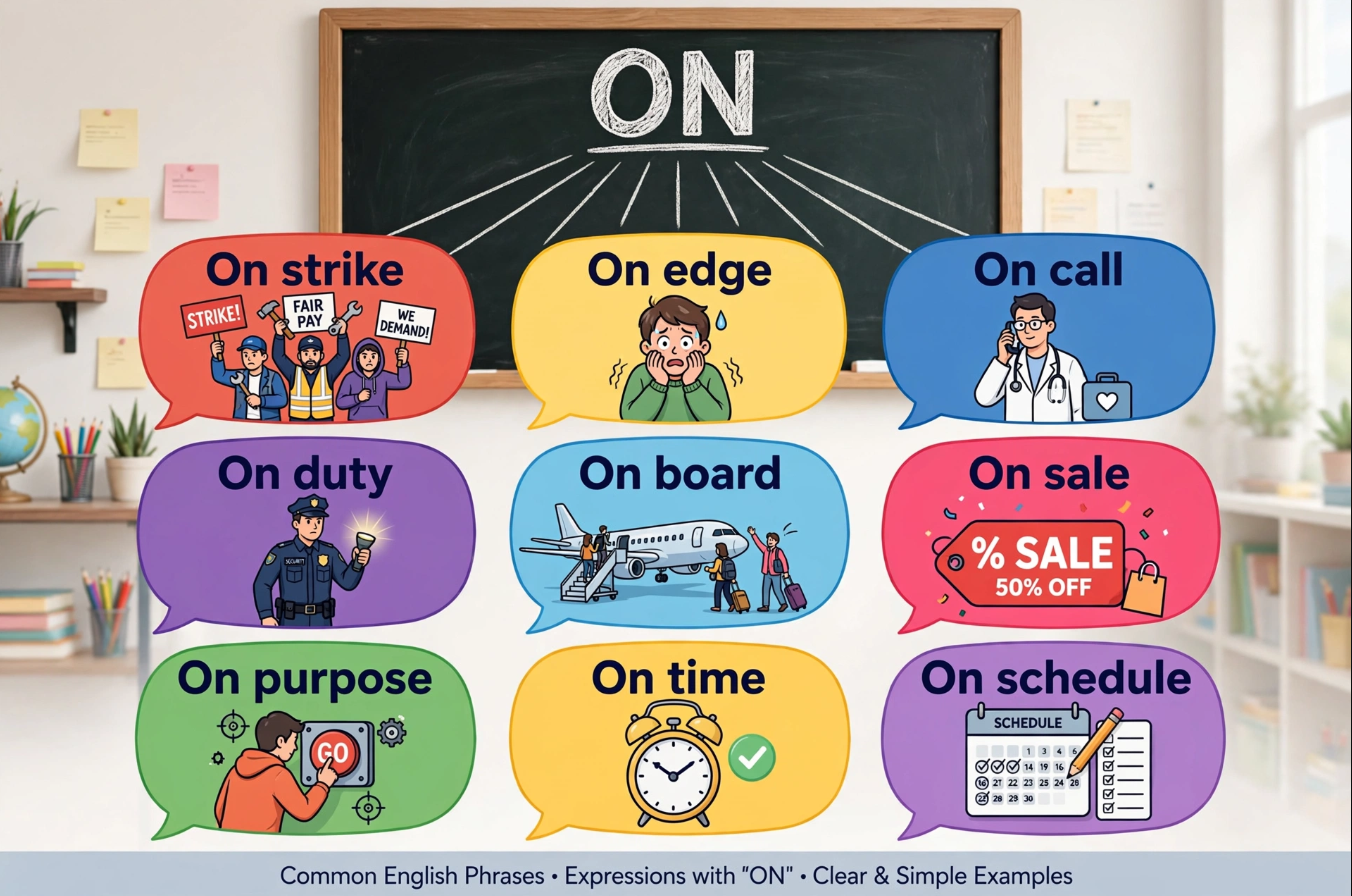 9 Easy 2-Word English Expressions That Start with ON