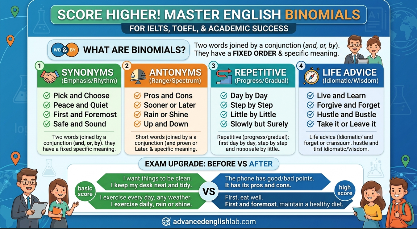 Elevate Your English How Binomials Unlock High Band Scores in IELTS & TOEFL