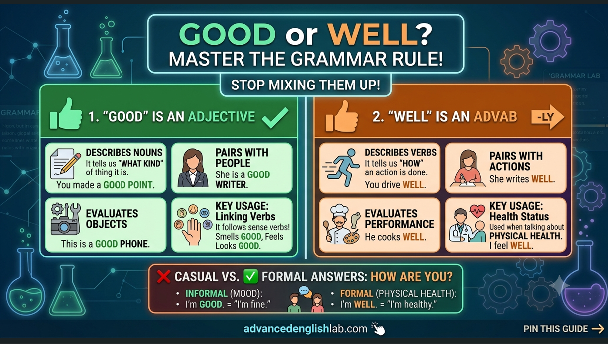 Good vs. Well The Ultimate Grammar Guide to Stop Mixing Them Up