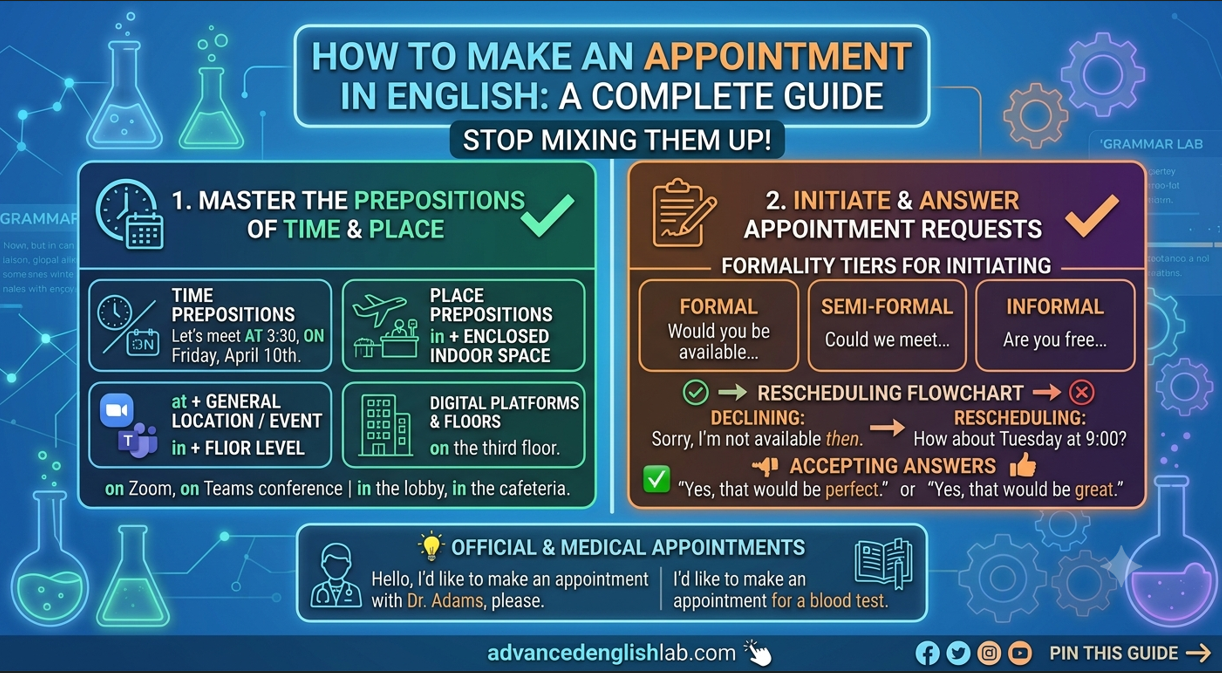 How to Make an Appointment in English The Preposition and Phrase Guide