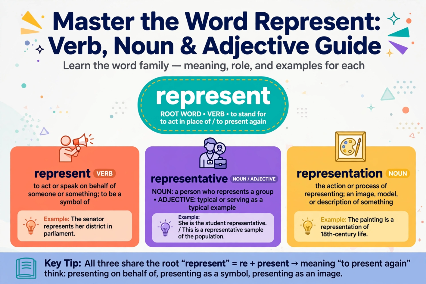 Master Represent, Representative & Representation with Examples