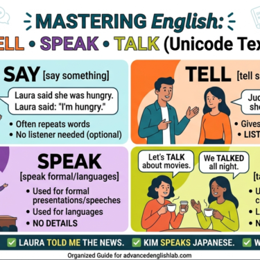 Mastering Vocal Verbs Say, Tell, Speak, and Talk