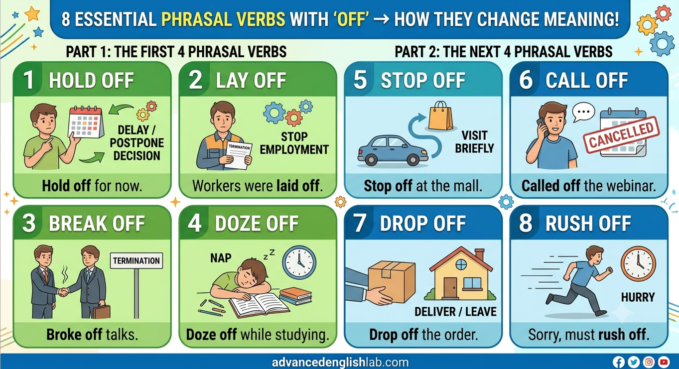 Phrasal Verbs with OFF How 8 Simple Verbs Totally Change Meaning