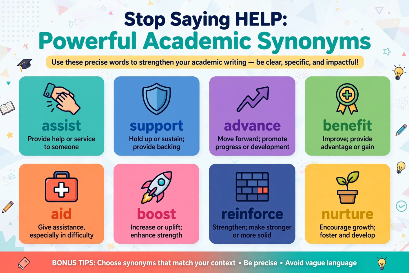 Stop Overusing Help 12 Powerful Academic Synonyms to Improve Your Essay Writing