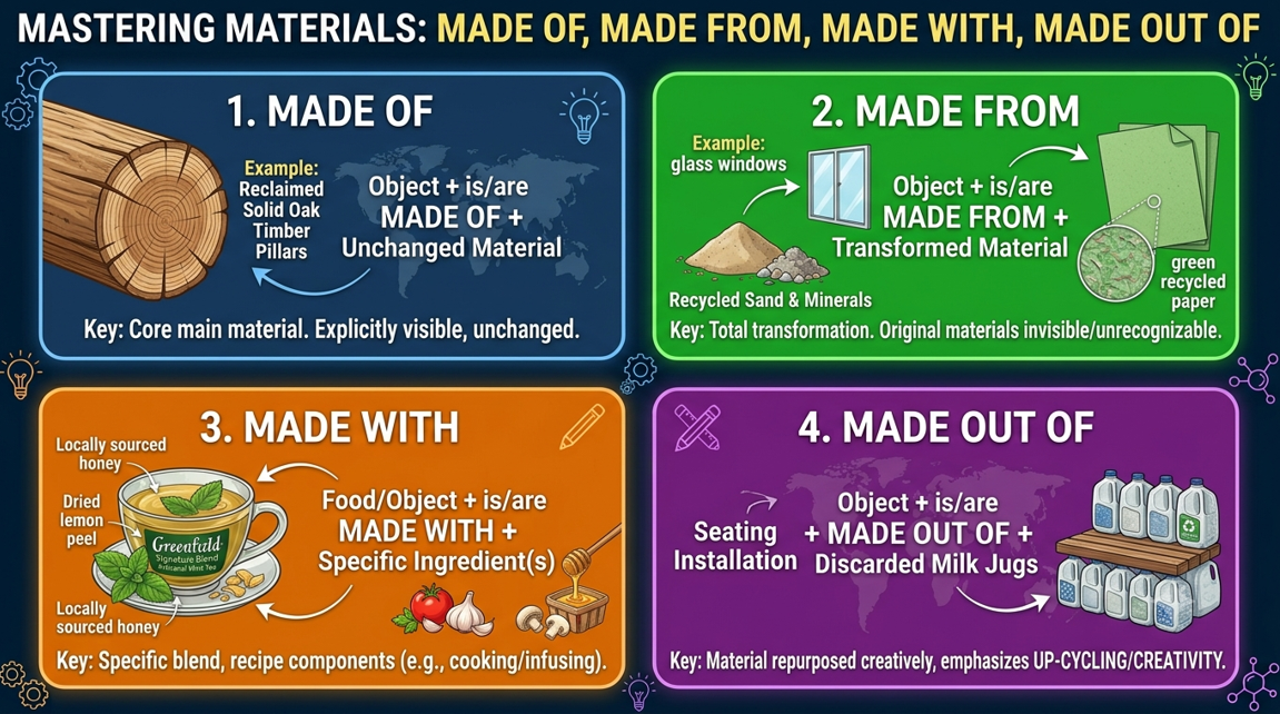 The Preposition Blueprint Mastering Made Of, Made From, Made With, and Made Out Of
