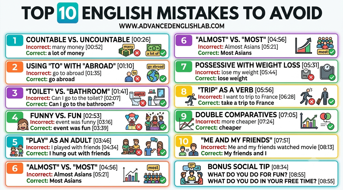 Top 10 Common English Mistakes (And How to Easily Avoid Them!)