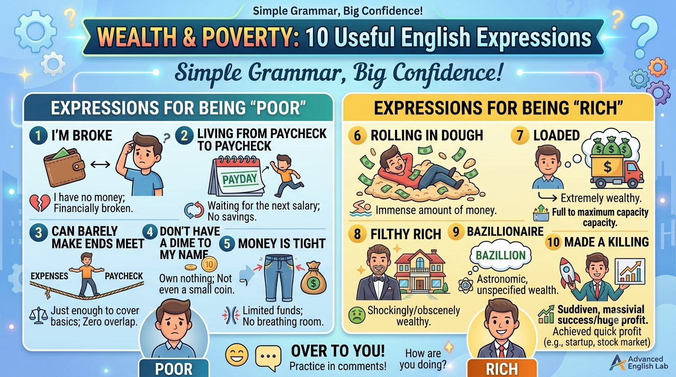 Wealth & Poverty 10 Essential English Idioms for Rich and Poor