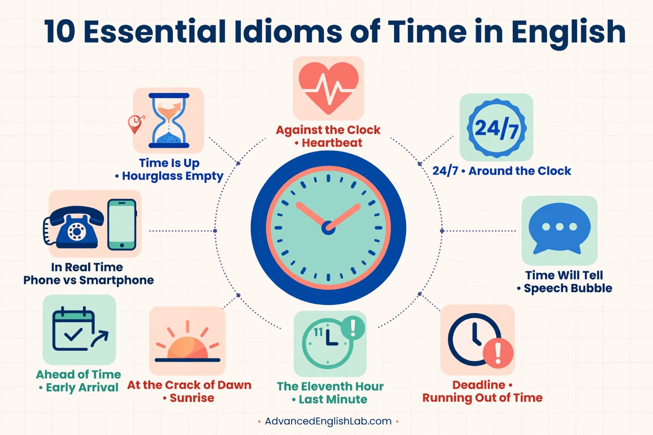 10 Essential Idioms of Time in English (With Examples You Can Use Today)