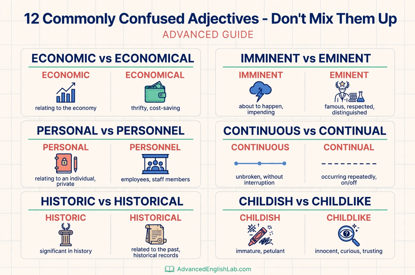 12 Commonly Confused Adjectives in English Don't Mix Them Up